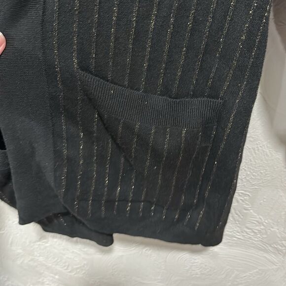 Sundays By We Are Sunday Elon Cardigan Black And Metallic Gold Pinstripes Size 1 - Picture 3 of 7
